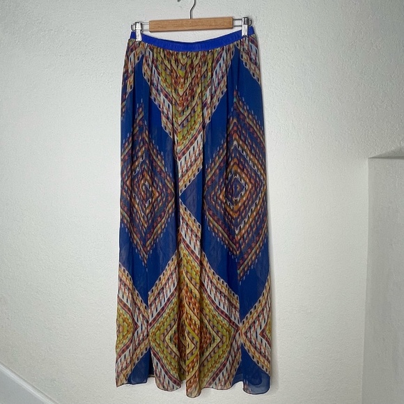 Alexis Maxi Sheer Skirt with Shorts Sz XS Silk Multicolor Leather Elastic Waist - Picture 1 of 10